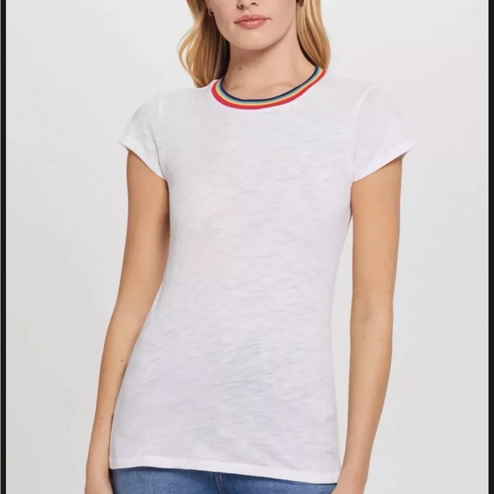 Goldie Black White Ringer Tee